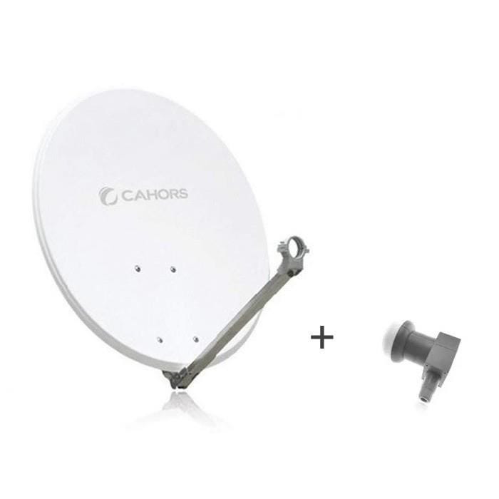 Antenne Parabole Satellite - CAHORS - ANT 65HD + LNB Single - Gain 36,3 dB - 65 CM - 12,625 GHz