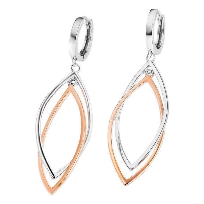 Boucles d'oreilles - LOTUS - Silver Trendy - Argent bicolore - 51 mm - Dormeuse