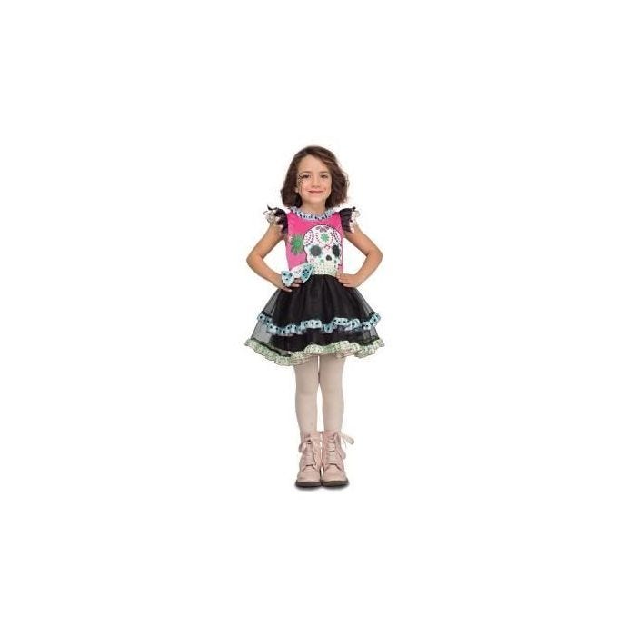 Déguisement Jour des Morts Fille - Modèle Squelette - Rose - Polyester