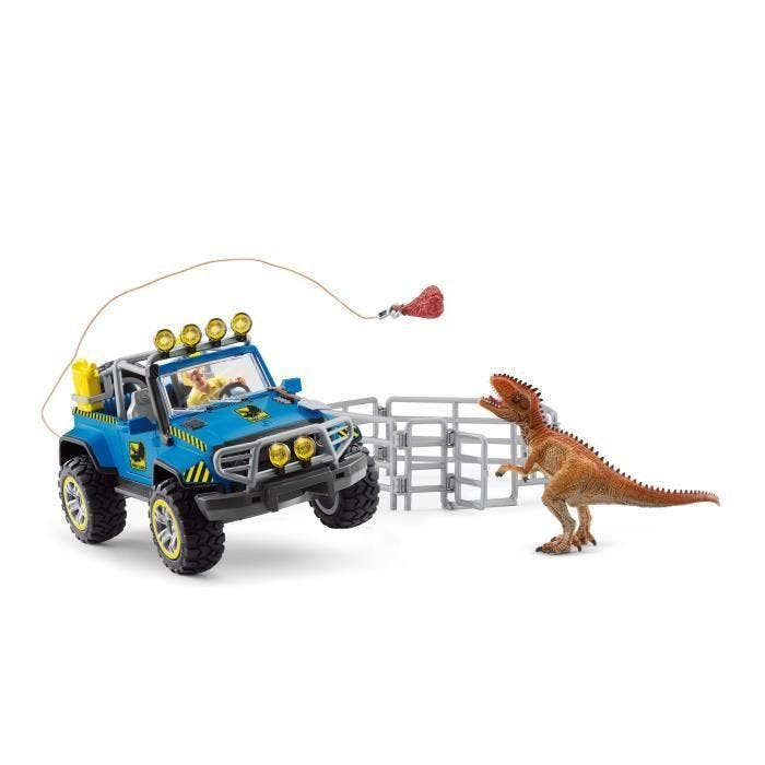 Coffret Voiture tout-terrain avec avant-poste Dino, jouet dinosaure pour enfants, dès 4 ans, Schleich 41464 DINOSAURS