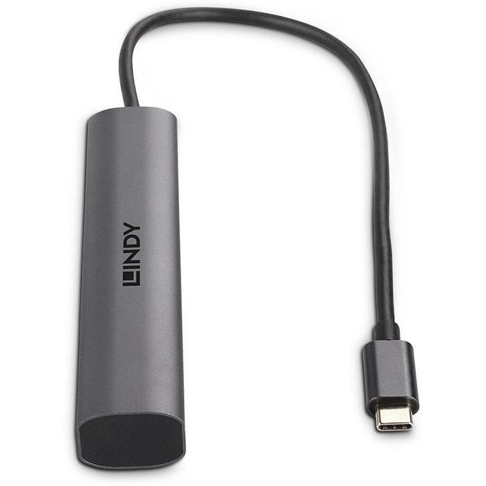 Hub USB - Lindy - 3.2 Gen 2 Type C - 3 Ports - Ethernet Gigabit - 10Gbit/s