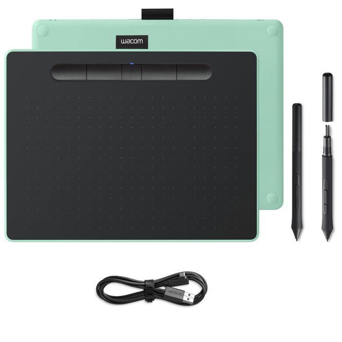 Wacom Intuos M Bluetooth, Avec fil &sans fil, 216 x 135 mm, USB-Bluetooth, 7 mm, Stylo, 0,25 mm