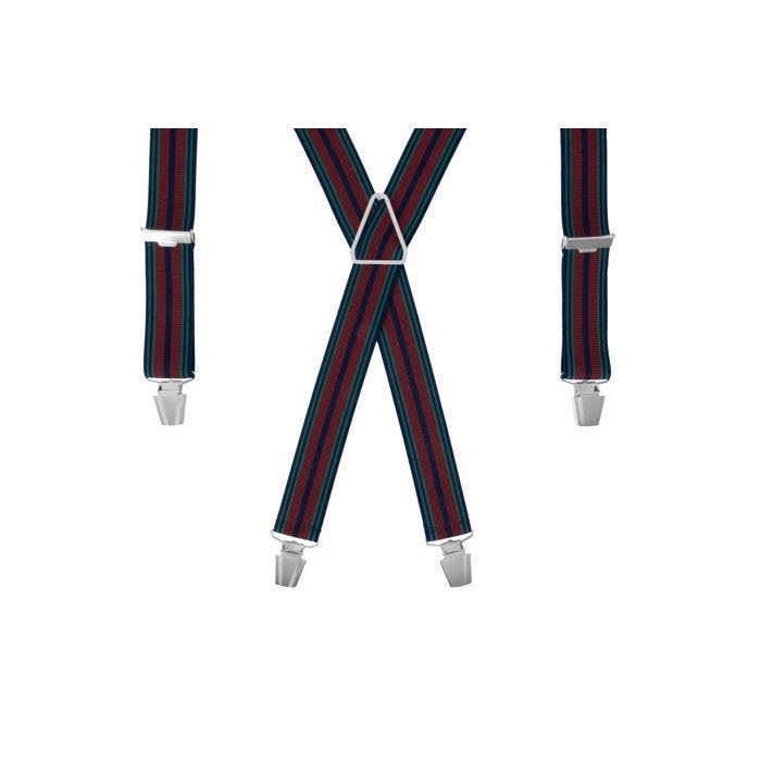 GASPARD Bretelles Homme Larges - Fabrication artisanale en FRANCE - Parallèle Bordeaux vert flash - Taille ajustable jusqu'à 130 cm