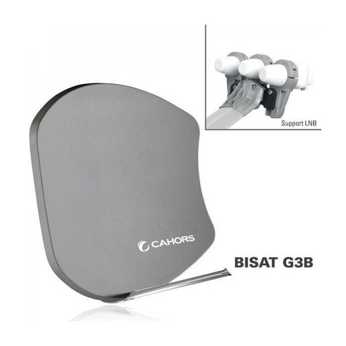 Parabole FIBRE - CAHORS - BISAT G3B - Multisatellite - Gris - 3 LNB