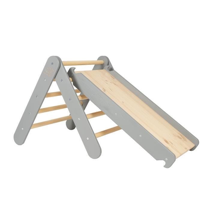 Triangle d'escalade pour enfants MEOWBABY - Montessori Pikler en bois gris