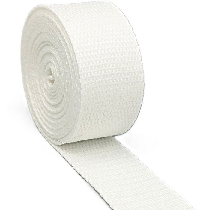 32mm coton rouleau de 10 mètres souple pour coudre couture sacs anse bandoulière réglable lunch bag bagages fournitures Blanc