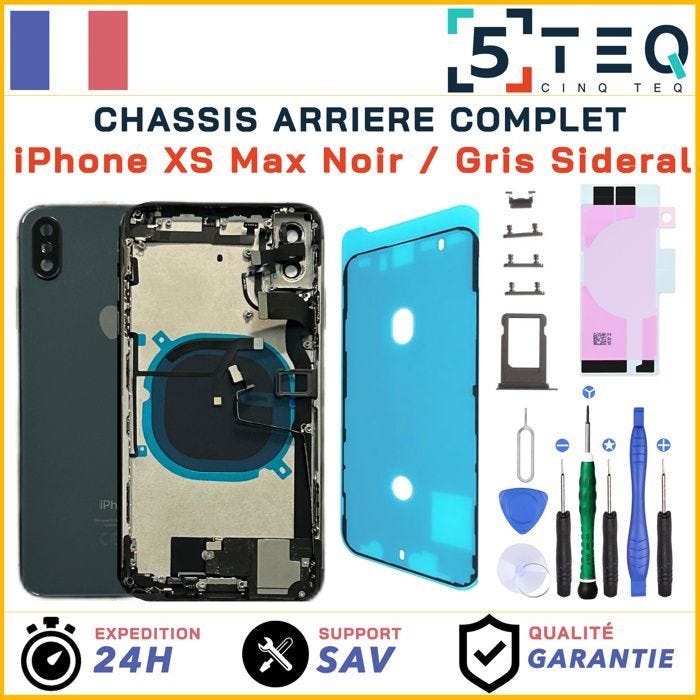 Chassis Prémonté Remplacement pour iPhone XS Max Noir Complet +Joint, NFC +Kit