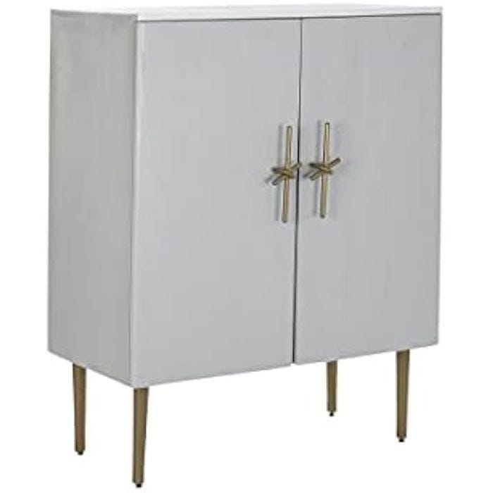 Meuble d'appoint - DKD HOME DECOR - Standard - Blanc et doré - Fer et bois - 85x45x110 cm