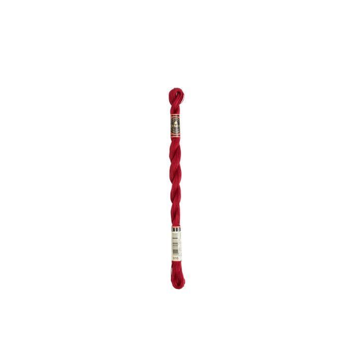 Fil - DMC - Coton Perlé Small N8 - Couleur Rouge - 100% Coton - 25 mètres