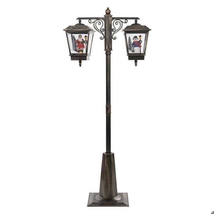 Lanterne double de Noël H188 noir et or lumineuse - Noir