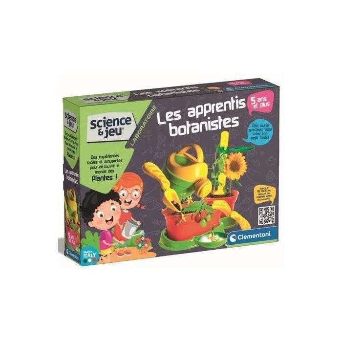 CLEMENTONI - Apprentis botanistes - Coffret scientifique - Découvrire le monde de la botanique - Outils de jardinage - Dès 5ans