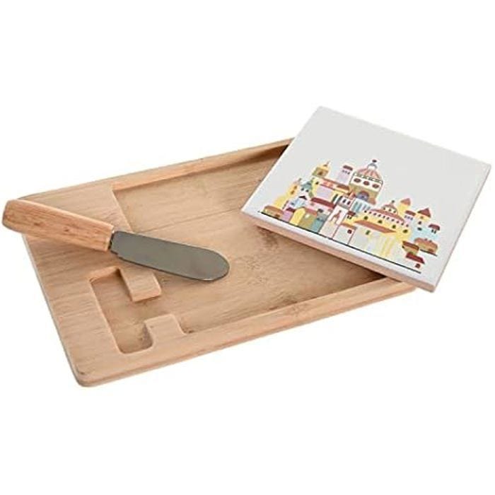 Set d'apéritif - DKD Home Decor - Multicolore - Grès - 21,5 x 11,8 x 1,5 cm - Design contemporain