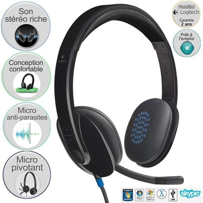 Logitech casque filaire USB Stereo - H540