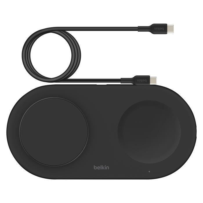 Station de Charge - BELKIN - Qi2 Magnétique - Double Base - 15W - Noir