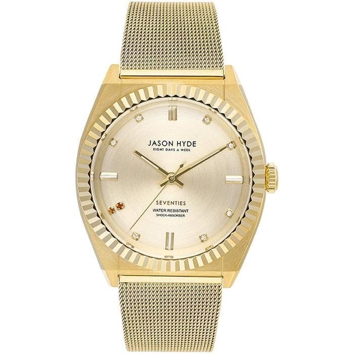 Montre Femme - Jason Hyde - Ruby-eigth - Bracelet Acier Inoxydable - Cadran Doré - Mouvement Quartz