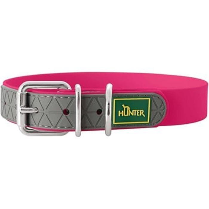 Collier pour Chien - HUNTER - Modèle Convenience - Plastique Framboise - Taille 42-50 cm - Largeur 2,5 cm
