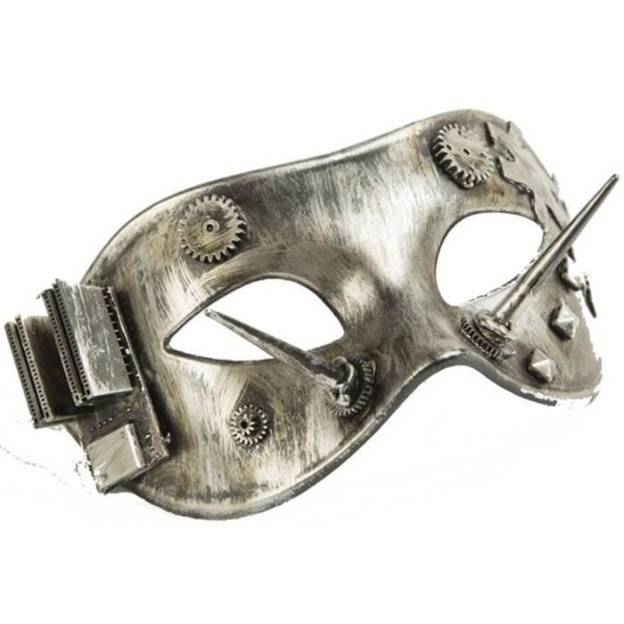 Masque Steampunk Argent - Mixte