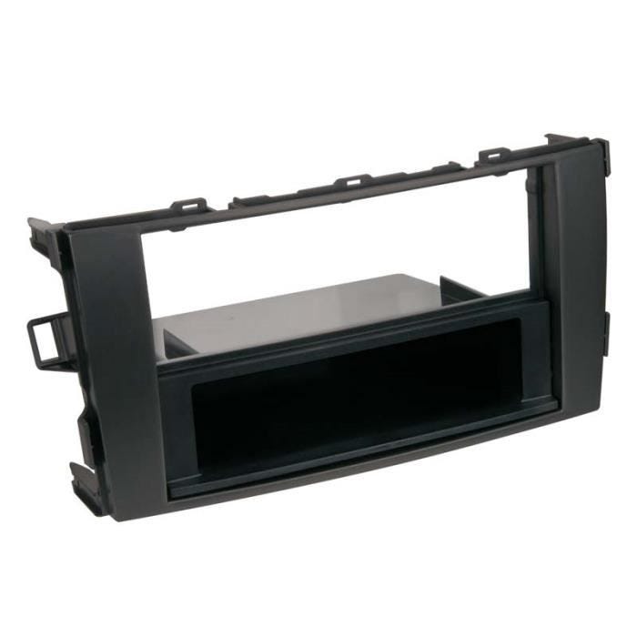 Adaptateur de façade 2-DIN - Toyota - Auris 2007 - Noir - Vide poche