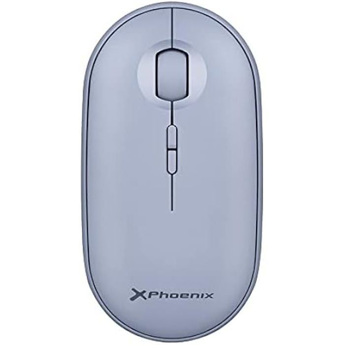 Souris sans fil Bluetooth ou 2,4 GHz Phoenix Rebble - Clic silencieux - Bleu