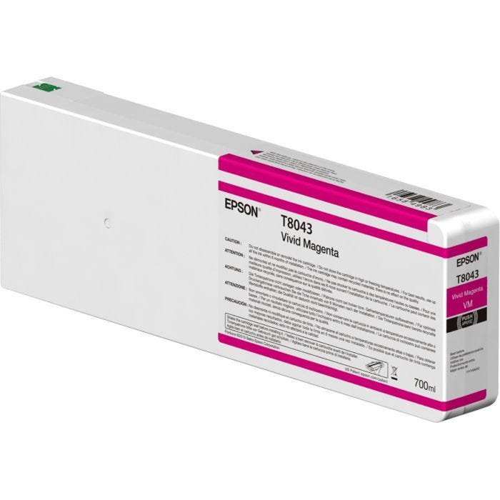 Cartouche jet d'encre Epson UltraChrome HDX/HD T804300 - Magenta Vif - 700 ml