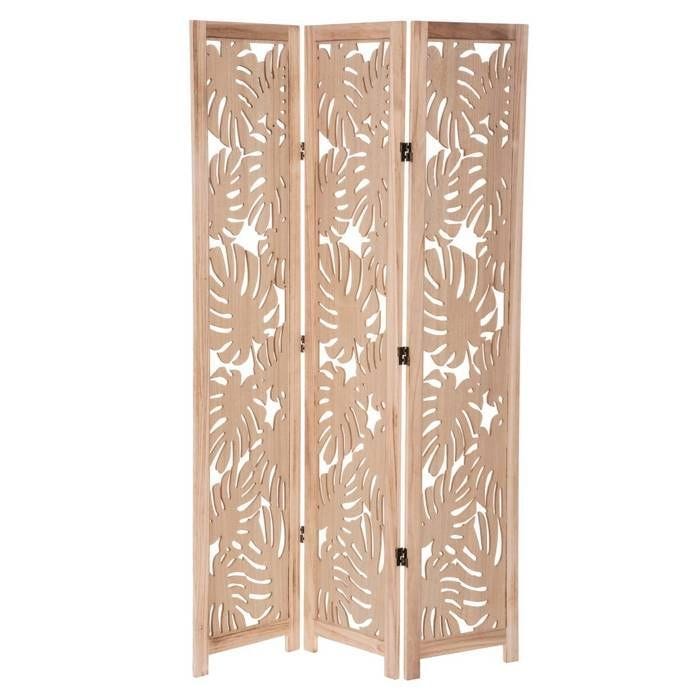 Paravent Déco en Bois - ATMOSPHERA - Palm - Beige - Ethnique - Salon