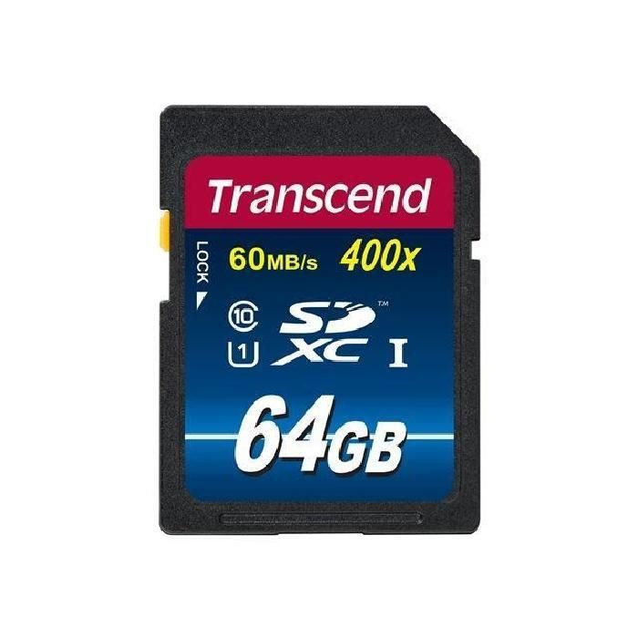 Carte mémoire SDHC Transcend TS64GSDU1 Ultra High Speed UHS-1 300X Classe 10 64 Go
