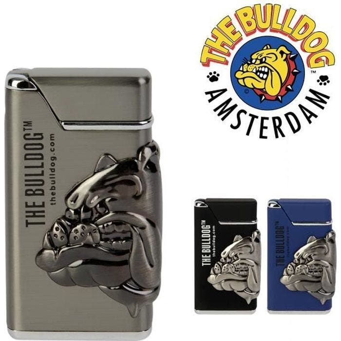 BRIQUET TEMPETE THE BULLDOG Hauteur : 6,2 cm / Longueur : 3,2 cm / Largeur : Noir