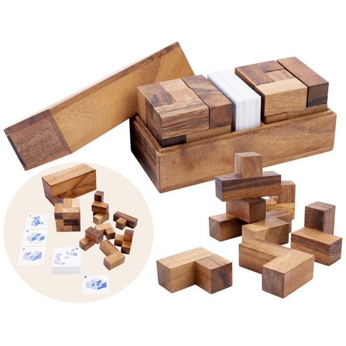 Double Soma Cube - Puzzle Niveau Difficile - Composé 2 lot de formes cubiques - 2 joueurs
