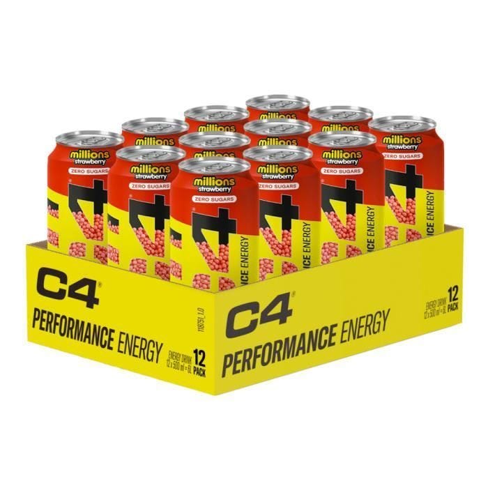 Boissons énergisantes Cellucor - Boisson C4 Energy - Millions Strawberry Pack de 12