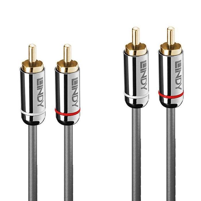 Câble Audio 2x RCA - LINDY - Cromo Line - Connecteurs plaqués or - 10m
