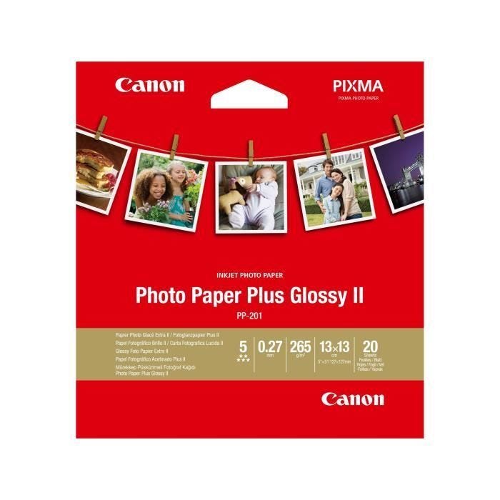 Papier Photo - CANON - 13x13 cm - Blanc - Idéal pour impressions sociales - Qualité supérieure