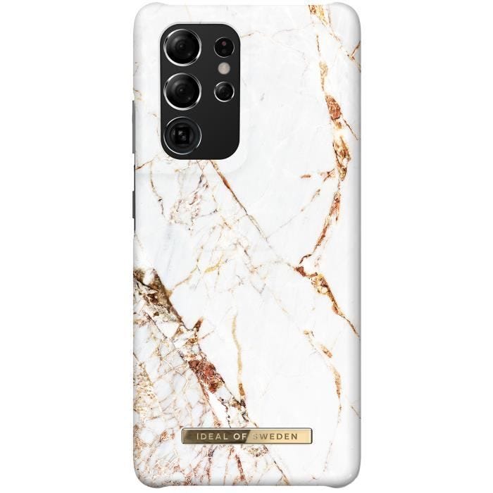 Coque iDeal of Sweden Fashion pour Samsung Galaxy S21 Ultra - Carrara Gold Multicolore, Blanc