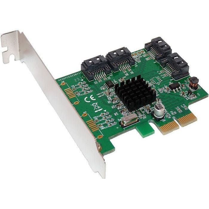 Carte contrôleur PCI EXPRESS PCIe vers 4 PORTS SATA avec Chipset MARVELL 88SE9230 - RAID 0 1 10