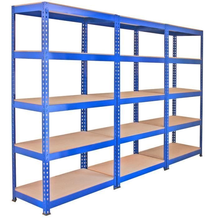 Monster Racking - 10 Rayonnages Q-Rax Bleus 90cm x 50cm x 182cm