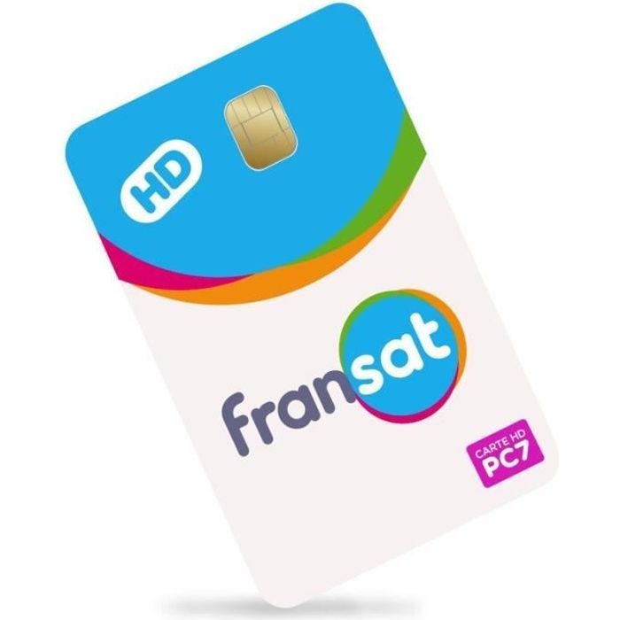 Carte FRANSAT HD PC7 RECONDITIONNE Valable 3 ans et demi Eutelsat 5W 8 Bleu