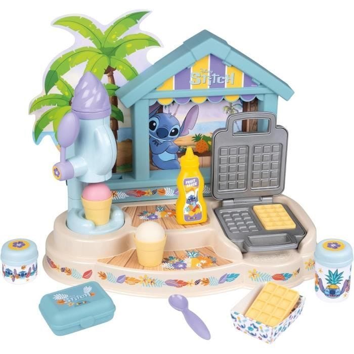 SMOBY - Paillote Gourmande Stitch - Fabrique à glaces et gaufrier