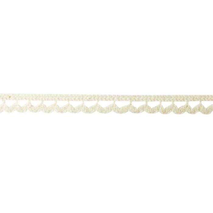 Ruban dentelle - MegaCrea - 1 cm x 2 m - Écru - Coton - Breloque
