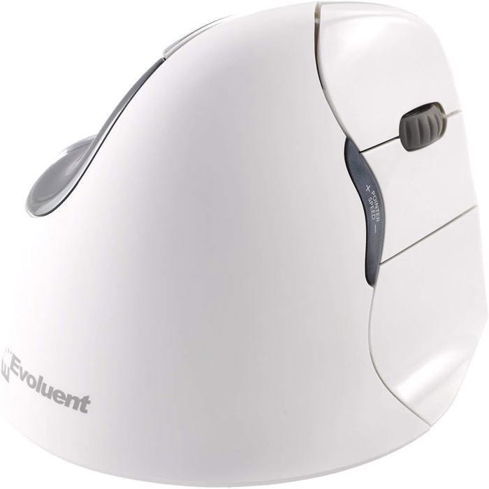 Souris verticale EVOLUENT 4 Bluetooth - Blanc - 2600 DPI - 6 boutons programmables
