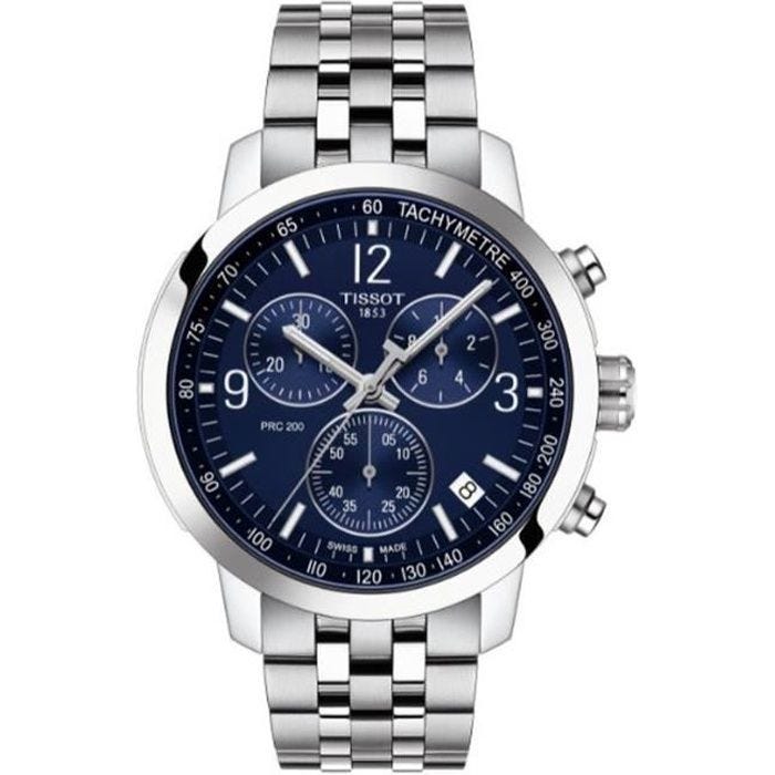 Montre - TISSOT - PRC 200 - Acier inoxydable - Cadran bleu - Chronographe 200m étanche