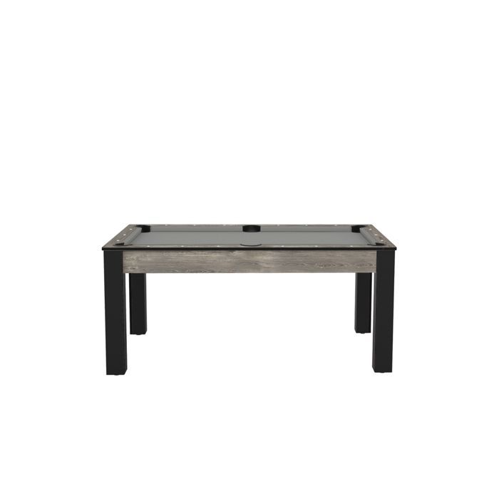 Billard Floride convertible en table à manger - 6 personnes - Coloris industriel tapis gris