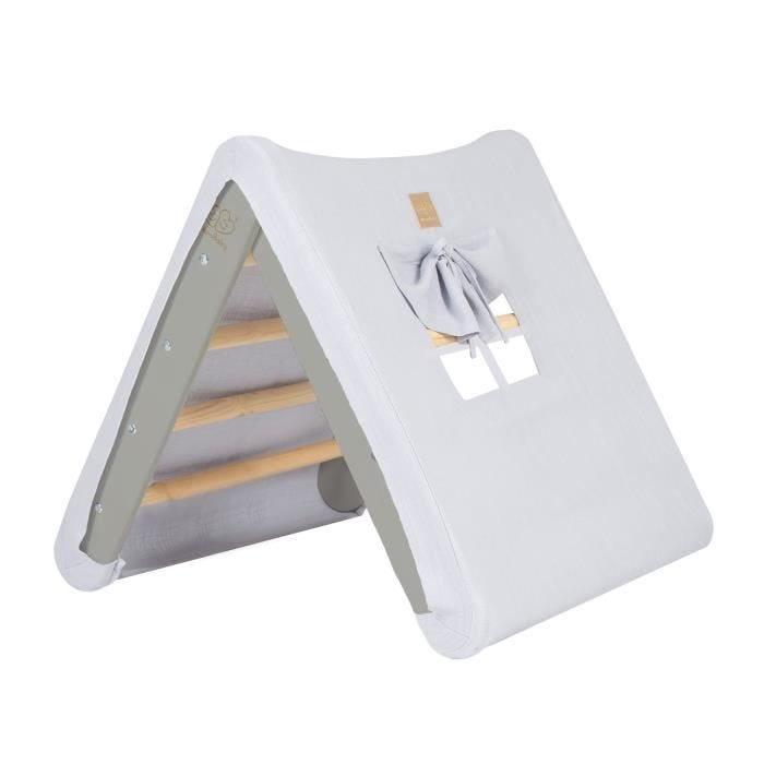 MEOWBABY Maison d'escalade triangulaire avec cadre pliant gris, gris bleu