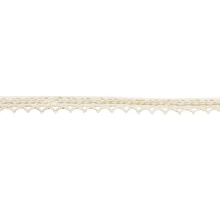 Ruban dentelle - MÉGACRÉA - écru - 1 cm - 2 m - Coton