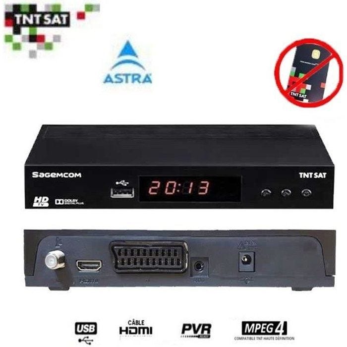 SAGEM DS81HD DÉCODEUR SATELLITE TNTSAT HD (ASTRA 19.2°) (VENDU SANS CARTE)