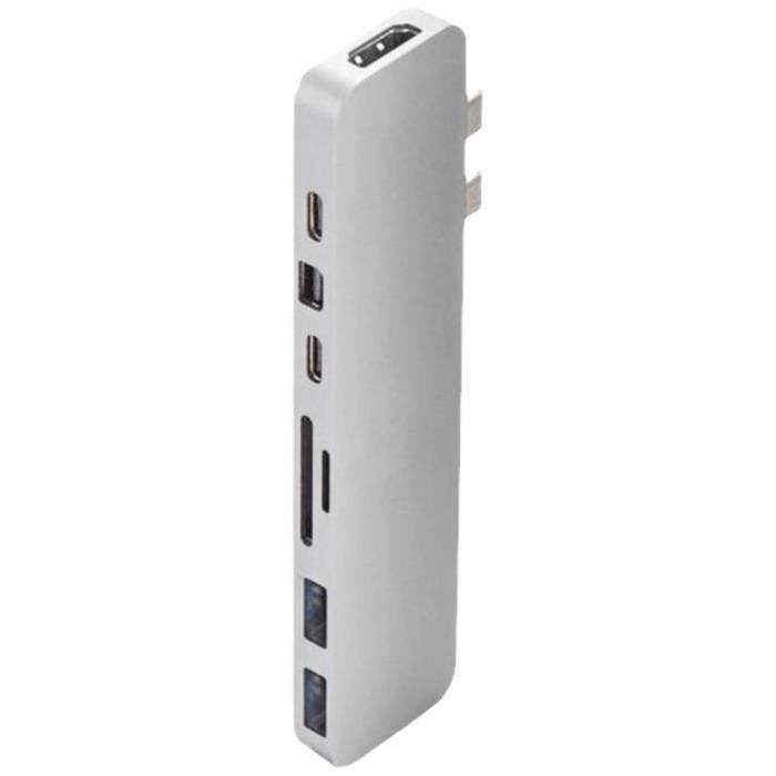 Station d'accueil USB-C - HYPER - GN28D-SILVER - Argent - Compatible Apple - Connecteur USB-C