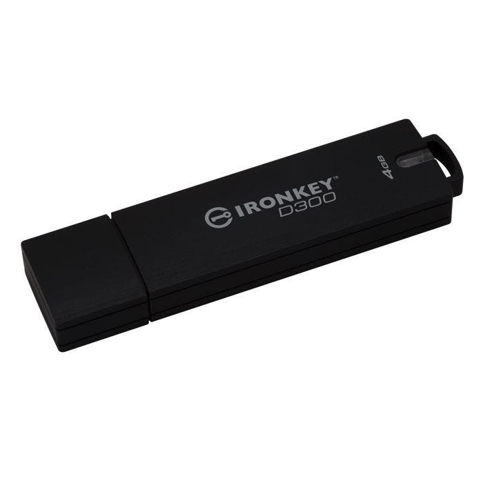 Clé USB Kingston 32GB IronKey D300 - Noir - USB 3.0 - Jusqu'à 250 Mo/s