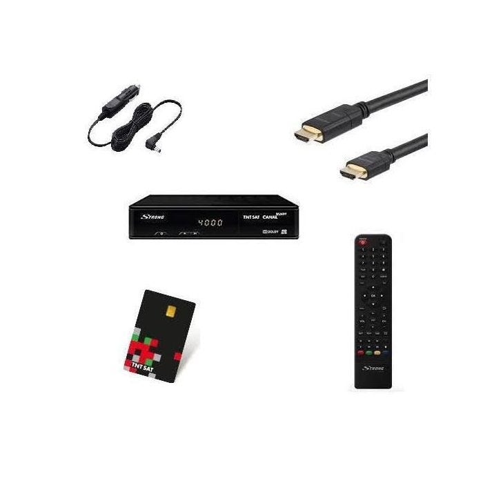 STRONG SRT 7404 Récepteur satellite +câble HDMI + CARTE+ allume cigare- Haute définition HD ME