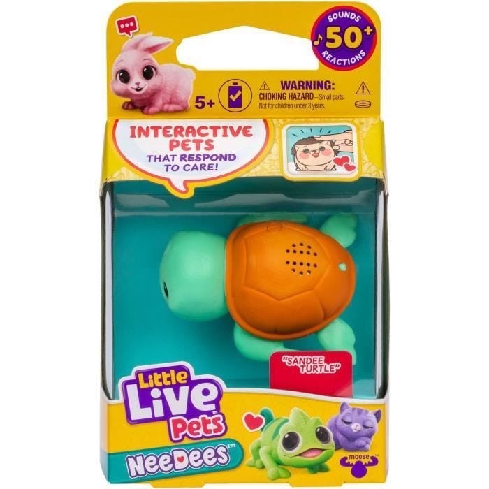 Lil' Needees - MOOSE TOYS - LITTLE LIVE PETS - Animaux interactifs de poche, avec sons et réactions - Modèle de peluche aléatoire
