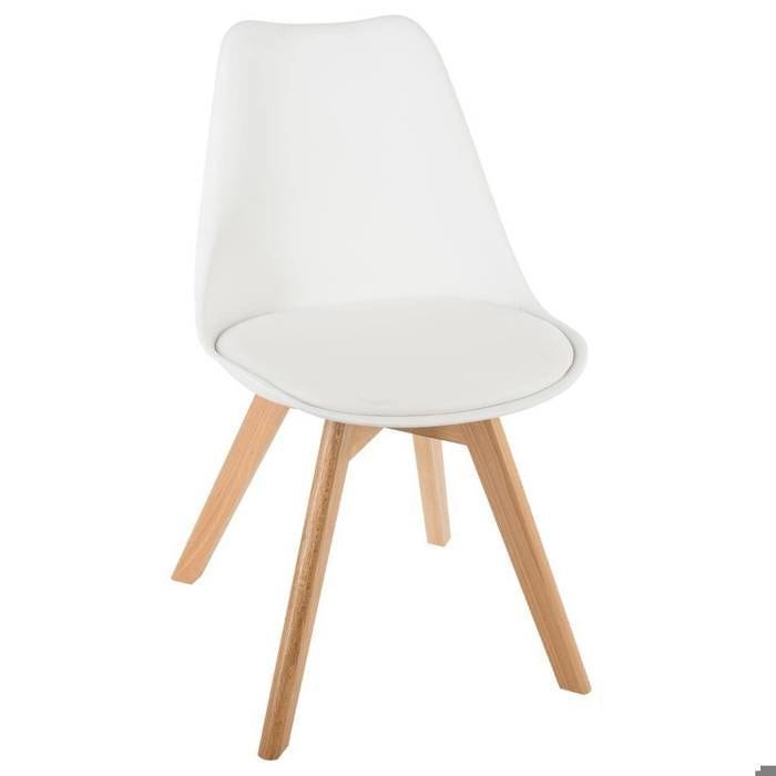Chaise scandinave blanche baya - ATMOSPHERA - Pliante - Avec accoudoirs - Pour adulte