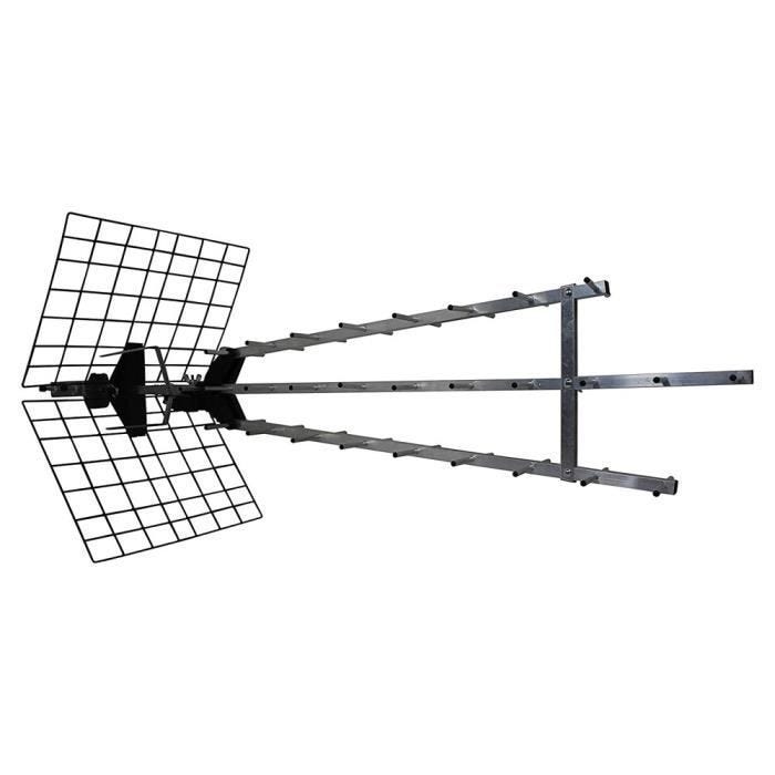 Antenne d'extérieur UHF Trinappe 4K HD amplifiée 57 dB - Filtre 4G - HD4K - 470-790 MHz