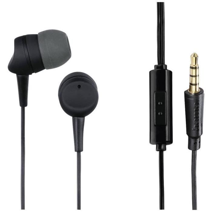 Écouteurs intra-auriculaires - HAMA - Kooky - Filaire - Suppression du bruit - Noir gris foncé